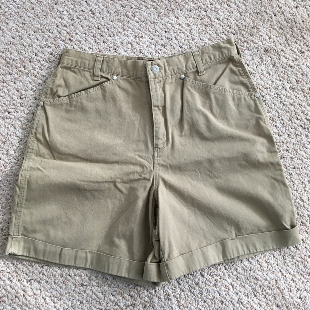 Cenza Khaki High Waist Shorts